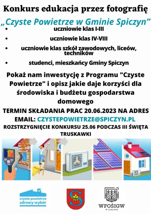 Miniaturka artykułu Konkurs edukacja przez fotografię „Czyste Powietrze w Gminie Spiczyn”