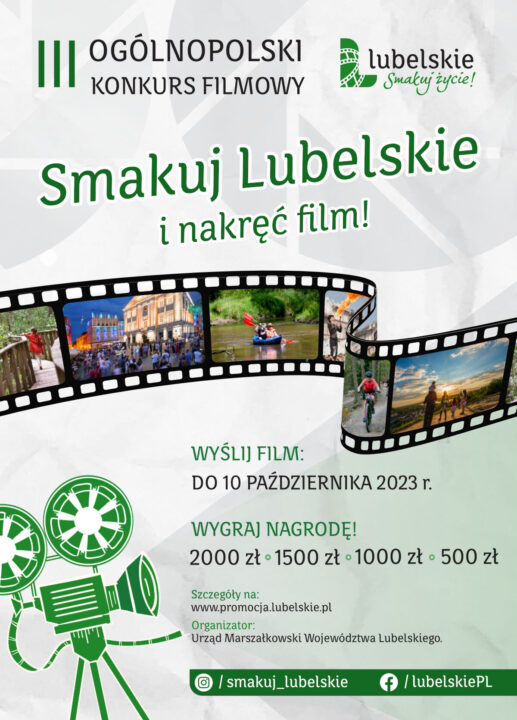 Miniaturka artykułu Smakuj Lubelskie i nakręć film! Ruszyła już trzecia edycja Ogólnopolskiego Konkursu Filmowego „Lubelskie. Smakuj życie!” na najlepszy film promujący Województwo Lubelskie.