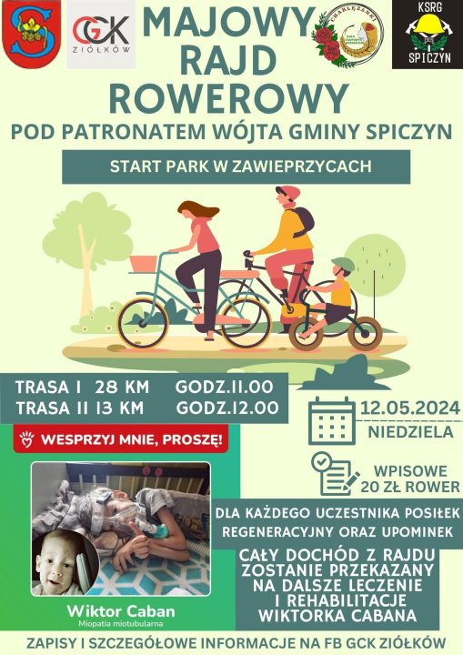 Miniaturka artykułu Przypomnienie o zapisach na Majowy Rajd Rowerowy 12.05.2024 r.