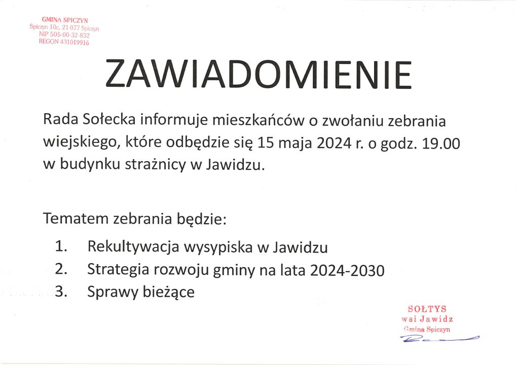 Miniaturka artykułu Zebranie wiejskie w m. Jawidz