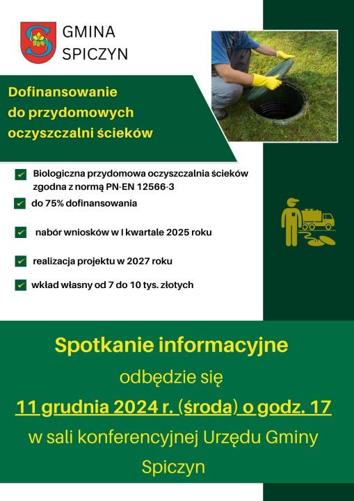 Miniaturka artykułu Spotkanie informacyjne ws. dofinansowania przydomowych oczyszczalni ścieków