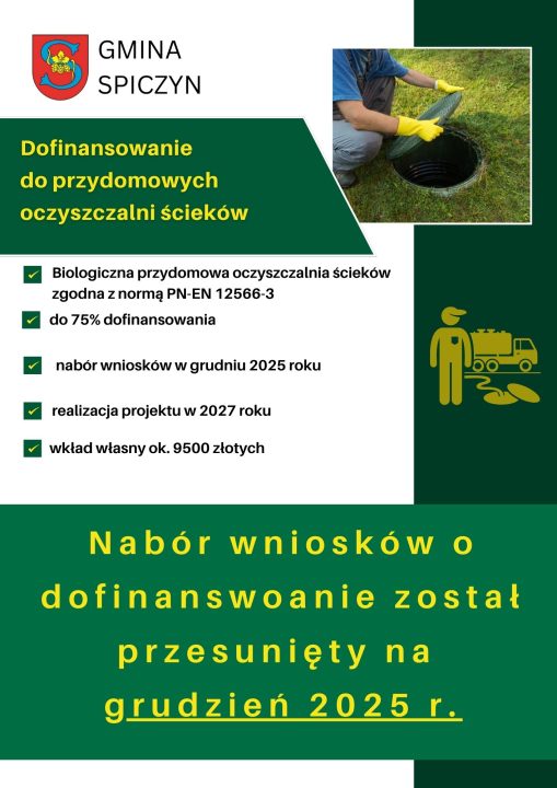 Miniaturka artykułu Nabór wniosków o dofinansowanie budowy przydomowych oczyszczalni ścieków został przesunięty