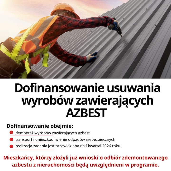 Miniaturka artykułu DOFINANSOWANIE USUWANIA WYROBÓR ZAWIERAJĄCYCH AZBEST