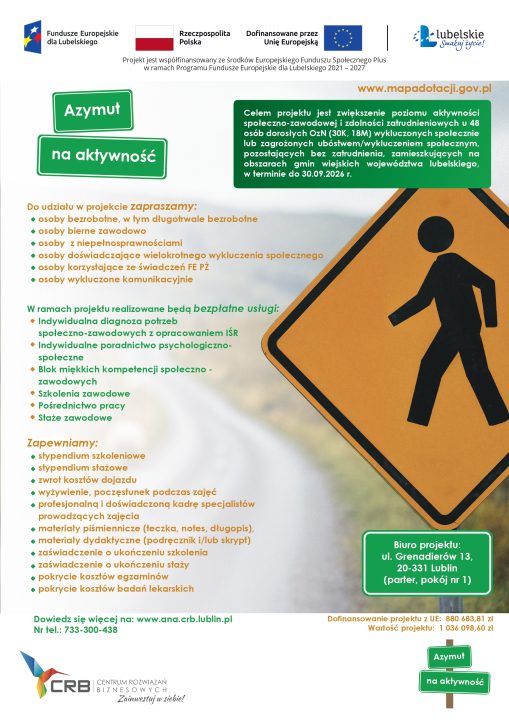 Miniaturka artykułu Informacja dot. projektu pn. „Azymut na aktywność”