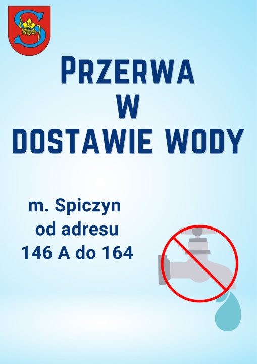 Miniaturka artykułu Przerwa w dostawie wody w m. Spiczyn