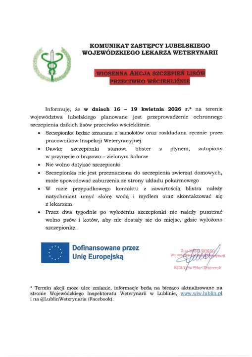 Miniaturka artykułu Akcja szczepienia lisów