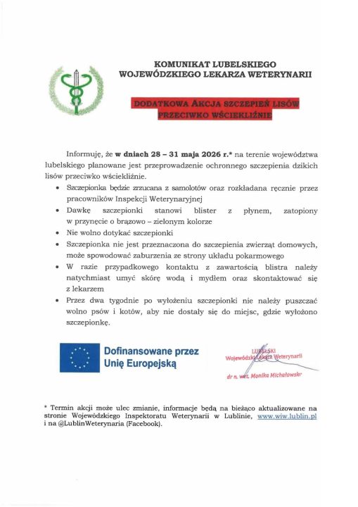 Miniaturka artykułu Akcja szczepienia lisów przeciwko wściekliźnie