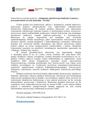 Miniaturka artykułu Adaptacja zabytkowego lamusa z przeznaczeniem na cele muzealne – II etap