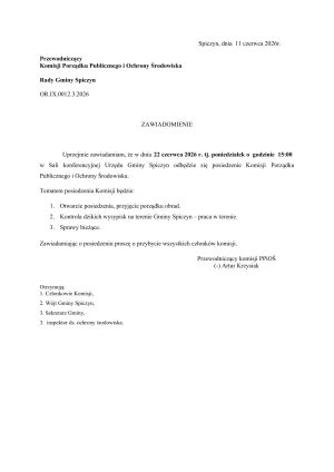 Miniaturka artykułu Posiedzenie Komisji Porządku Publicznego i Ochrony Środowiska.