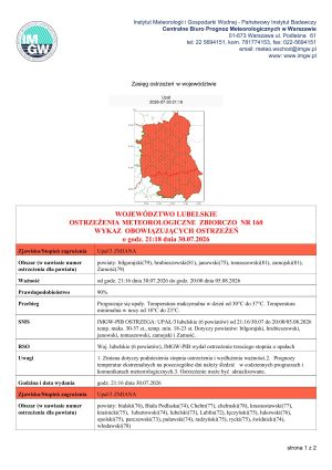 Miniaturka artykułu Ostrzeżenie meteorologiczne
