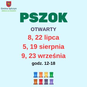 Miniaturka artykułu Harmonogram Punktu Selektywnej Zbiórki Odpadów Komunalnych w Spiczynie