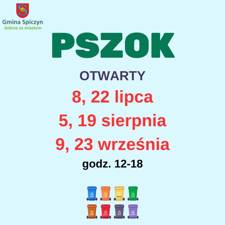 Miniaturka artykułu Harmonogram Punktu Selektywnej Zbiórki Odpadów Komunalnych w Spiczynie