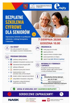Miniaturka artykułu BEZPŁATNE SZKOLENIA CYFROWE DLA SENIORÓW 60+