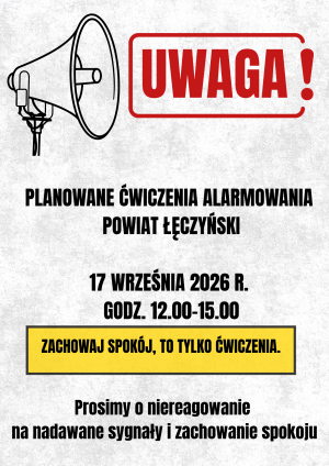 Miniaturka artykułu Uwaga! – planowane ćwiczenia alarmowania.
